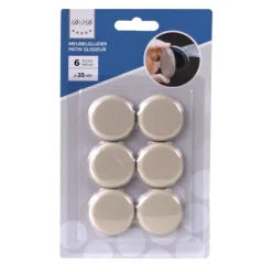 6 stuks meubelglijder 35 mm beige