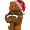Beer kerstbeeld Merry Christmas met LED 38cm