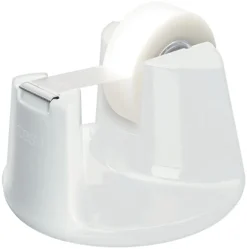Bureaudispenser hoogglans wit + plakband Tesa invisible, 33 m x 19 mm