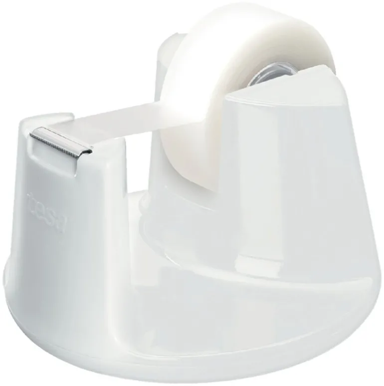 Bureaudispenser hoogglans wit + plakband Tesa invisible, 33 m x 19 mm