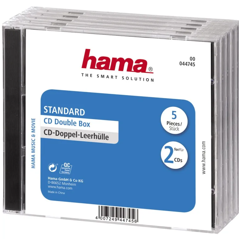 Cd-box dubbel 5 stuks zwart