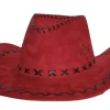 Cowboy hoed suede - Rood
