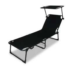 Cuba ligbed zwart 187x56x30 cm