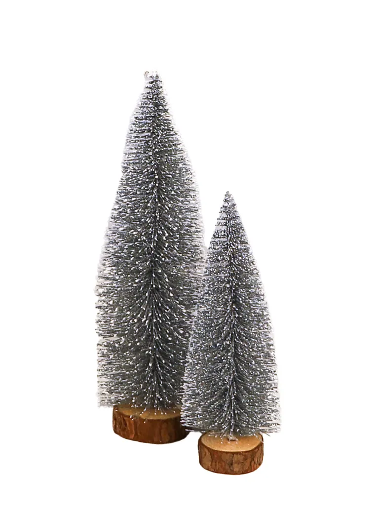 Deco boompje zilver L
