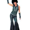 Disco Kostuum Blauw Jumpsuit Boogie Queen - Maat 36/38