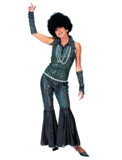 Disco Kostuum Blauw Jumpsuit Boogie Queen - Maat 40/42