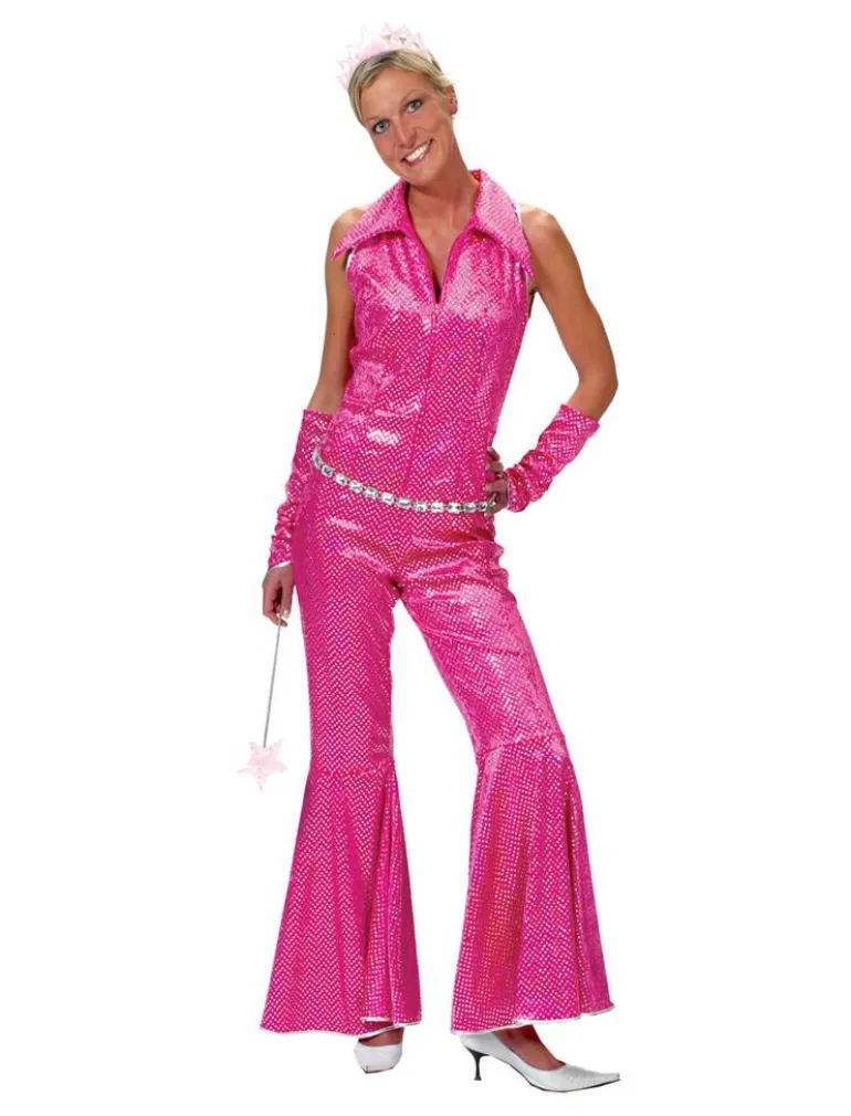 Disco Kostuum Roze Jumpsuit Groovy - Maat 36/38