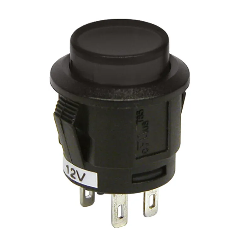 Drukschakelaar zwart 12 V