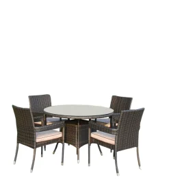Eetset Rhodos in wicker bruin