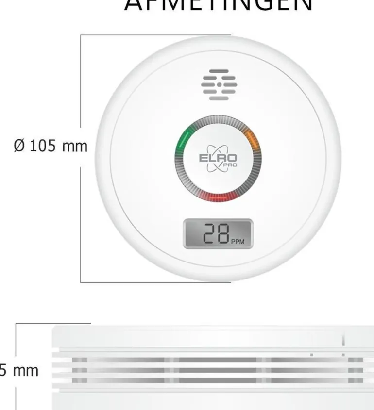 ELRO PRO PK4910 Design Koolmonoxidemelder met 10 jaar batterij
