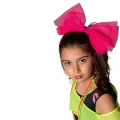 80ies Kinderkostuum Fluojurk Kiss The Girl - Maat 140