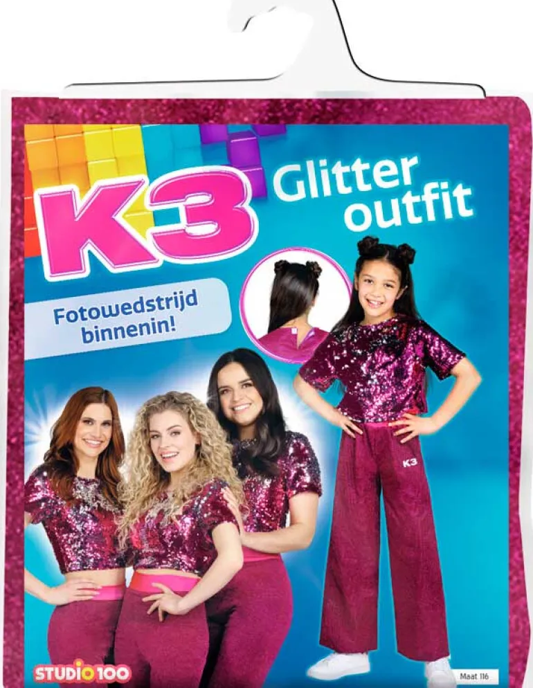 K3 Verkleedpak Glitter - 9-11 jaar