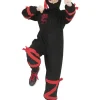 Kinderkostuum Ninja Zwart met Rode Draak - Maat 164