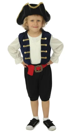 Kinderkostuum piraat met hoed jongen- 3 delig - Blauw - 7-9 jaar