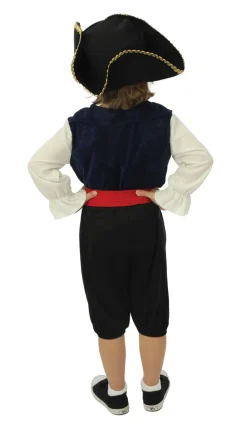 Kinderkostuum piraat met hoed jongen- 3 delig - Blauw - 5-6 jaar