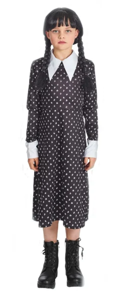 Kinderkostuum Wednesday Addams - Maat  152