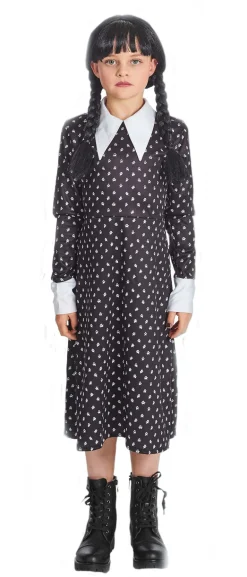 Kinderkostuum Wednesday Addams - Maat  164