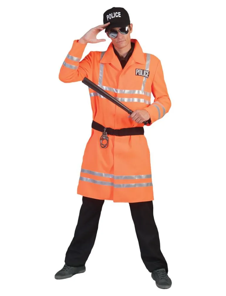 Kostuum Politieman Oranje - One Size