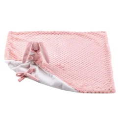 Lapidou Doudou Deken Oud roze/Wit 50x50 cm