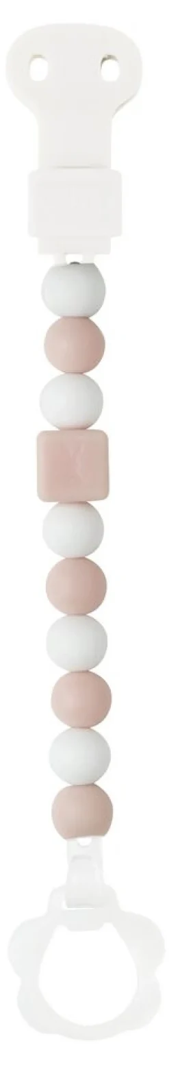 Lapidou Silicone Fopspeenhouder lichtroze - wit