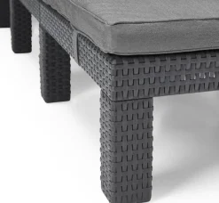 Ligbed Daytona wicker grafiet 195x64x22 cm