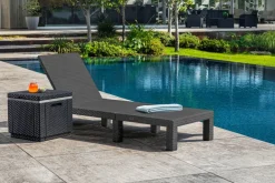 Ligbed Daytona wicker grafiet 195x64x22 cm