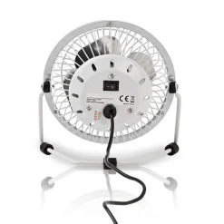 Metalen mini ventilator USB wit 10 cm diameter