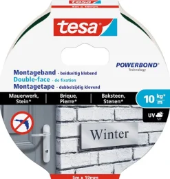Montagetape 5 m x 19 mm baksteen