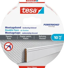 Montagetape 5 m x 19 mm behang en pleisterwerk
