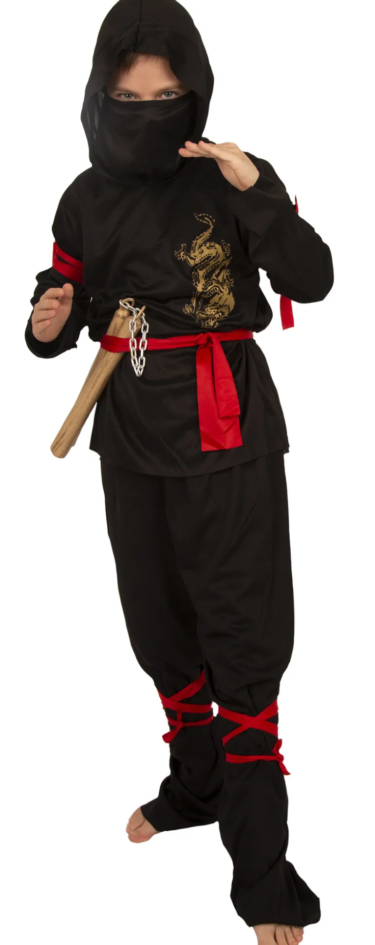 Ninja Kostuum Gouden Draak - Maat 140