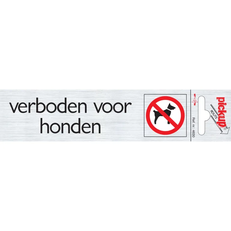 Pictiogram alu honden verboden 16,5 x 4,4 cm
