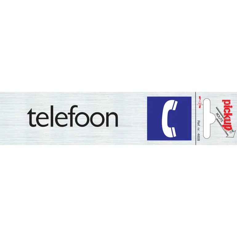 Pictogram alu look telefoon 6,5 x 4,4 cm