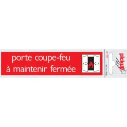 Pictogram aluminium coupe - feu maintenir 16,5 x 4,4 cm