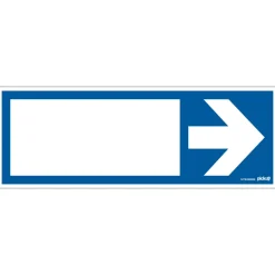 Pictogram blauw met pijl 33 x 12 cm