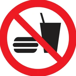 Pictogram consumpties verboden 18 cm