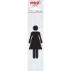 Pictogram dames verticaal aluminium 6,5 x 4,4 cm