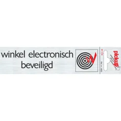 Pictogram electronisch beveiligd aluminium 16,5 x 4,4 cm