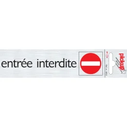 Pictogram entrée interdite aluminium 16,5 x 4,4 cm