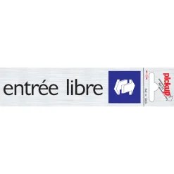Pictogram entrée libre aluminium 16,5 x 4,4 cm
