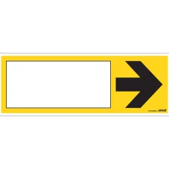 Pictogram geel met pijl 33 x 12 cm