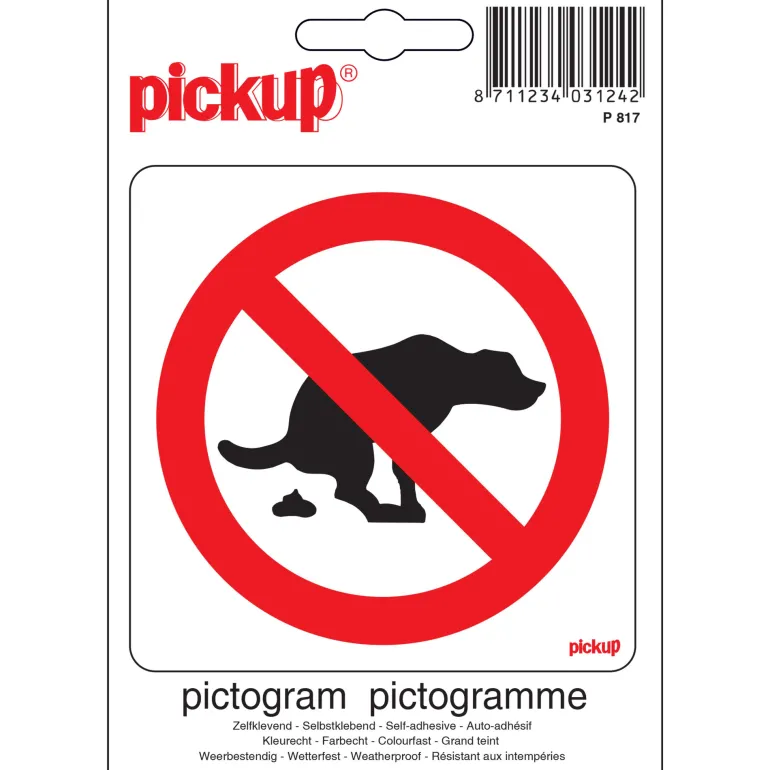 Pictogram geen hondenpoep 10 x 10 cm