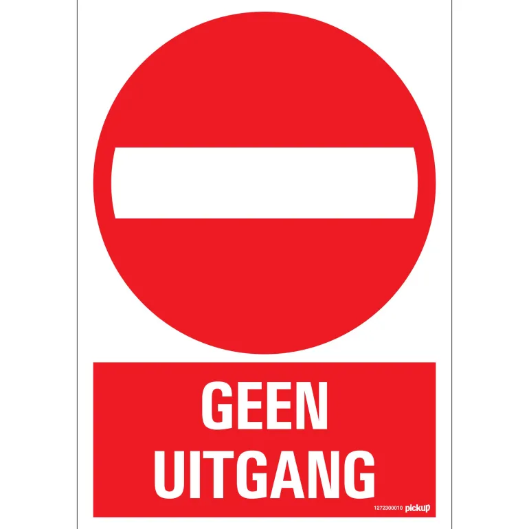 Pictogram geen uitgang 23 x 33 cm