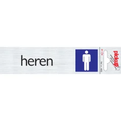 Pictogram heren aluminium 16,5 x 4,4 cm