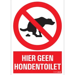 Pictogram hier geen hondentoilet 23 x 33 cm