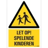 Pictogram let op spelende kinderen 23 x 33 cm