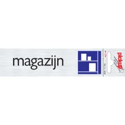 Pictogram magazijn aluminium 16,5 x 4,4 cm