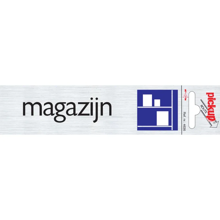Pictogram magazijn aluminium 16,5 x 4,4 cm