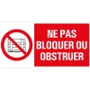 Pictogram ne pas bloquer ou obstruer 15 x 30 cm