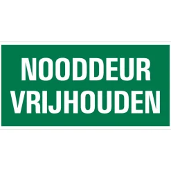 Pictogram nooddeur vrijhouden 15 x 30 cm