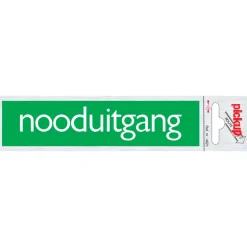 Pictogram nooduitgang aluminium 6,5 x 4,4 cm